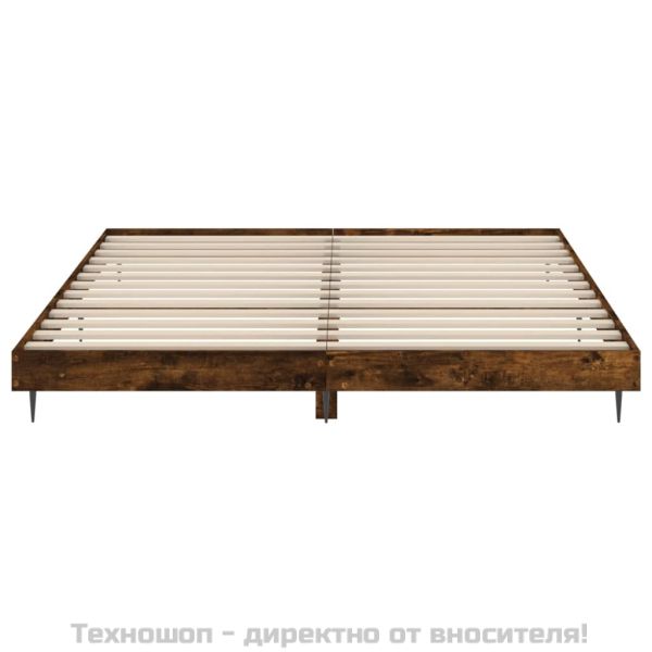 Рамка за легло без матрак опушен дъб 120x200 см инженерно дърво
