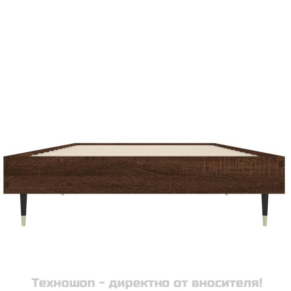 Рамка за легло без матрак кафяв дъб 75x190 см инженерно дърво