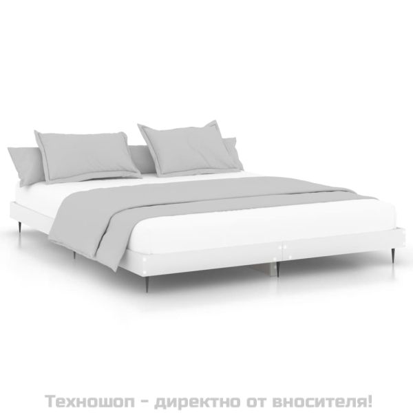 Рамка за легло, бяла, 120x200 см, масивно дърво