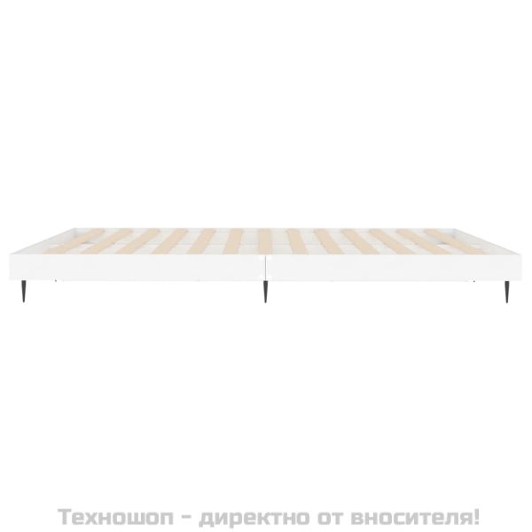 Рамка за легло, бяла, 120x200 см, масивно дърво