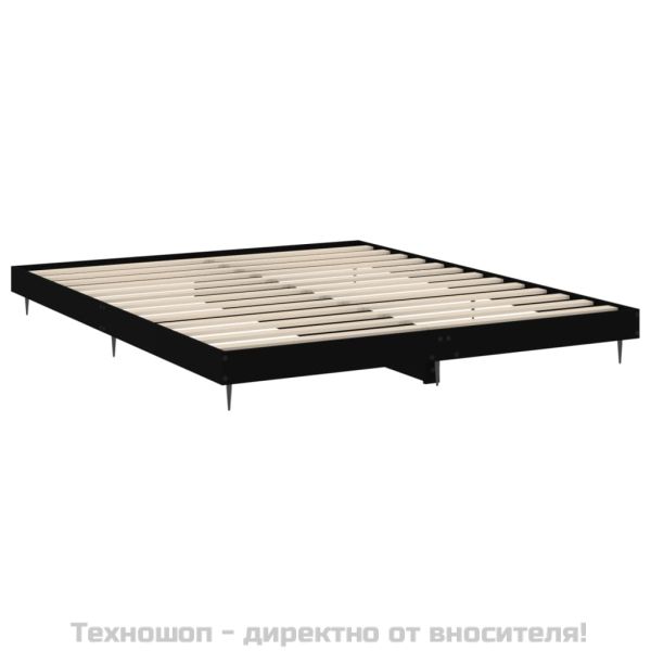 Рамка за легло, черна, 120x200 см, масивно дърво
