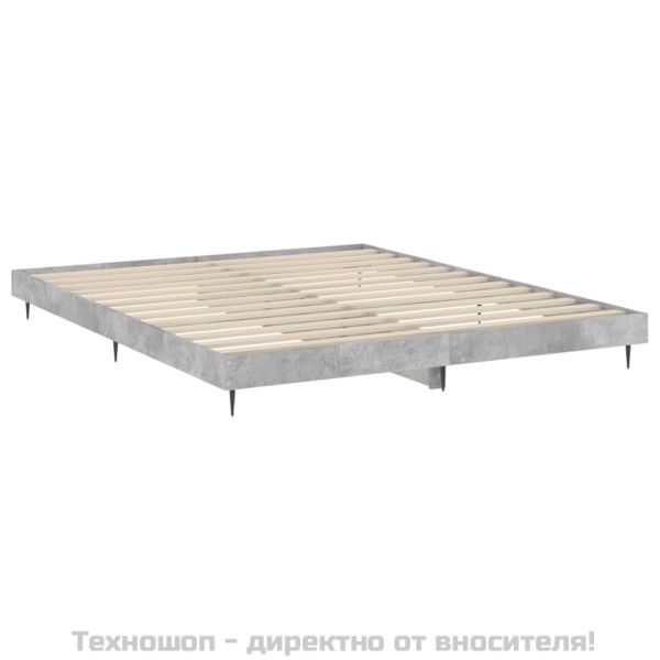 Рамка за легло, бетонно сиво, 120x200 см, инженерно дърво