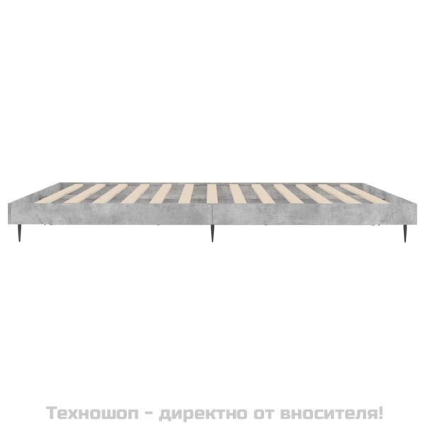 Рамка за легло, бетонно сиво, 120x200 см, инженерно дърво