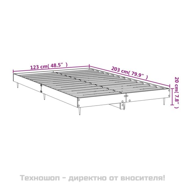 Рамка за легло, сив сонома, 120x200 см, инженерно дърво
