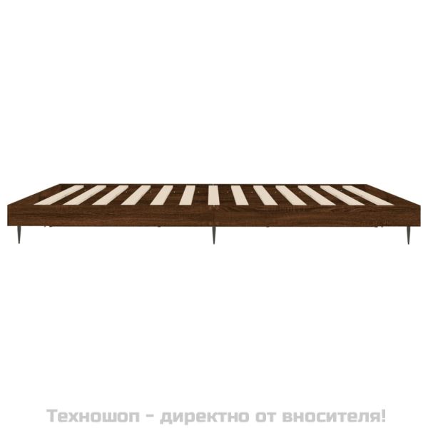 Рамка за легло без матрак кафяв дъб 120x200 см инженерно дърво