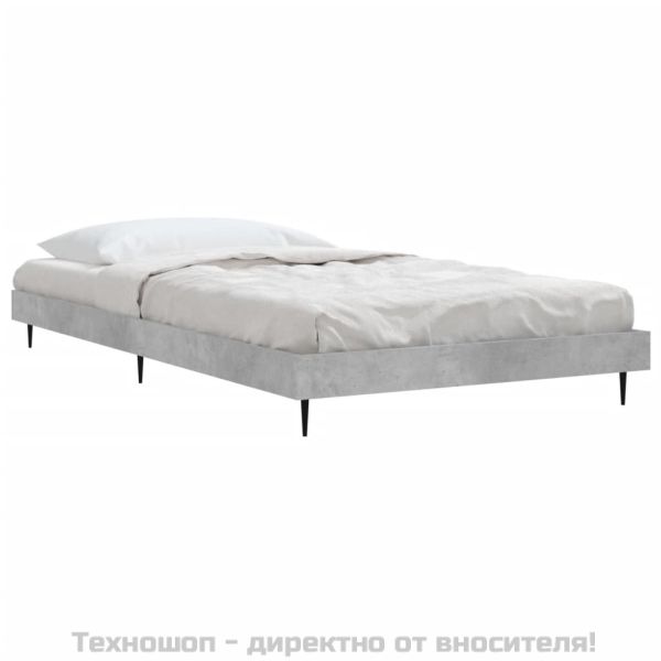 Рамка за легло, бетонно сиво, 100x200 см, инженерно дърво