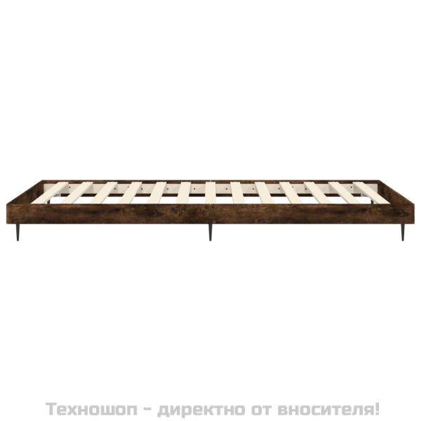 Рамка за легло без матрак опушен дъб 100x200 см инженерно дърво