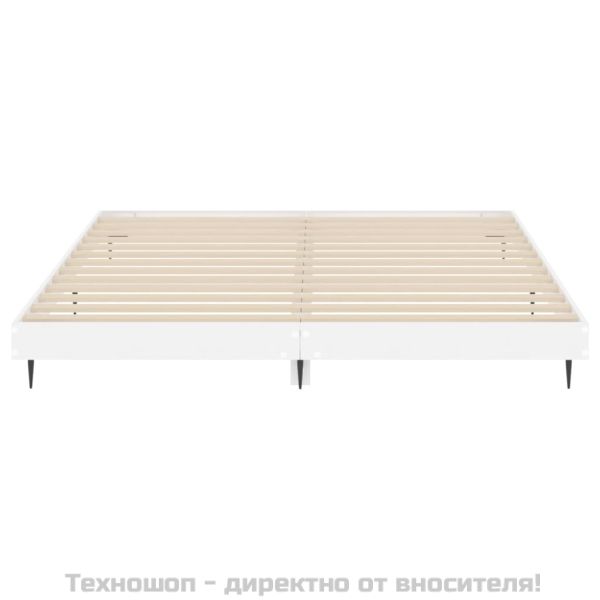 Рамка за легло, бял гланц, 120x200 см, инженерно дърво