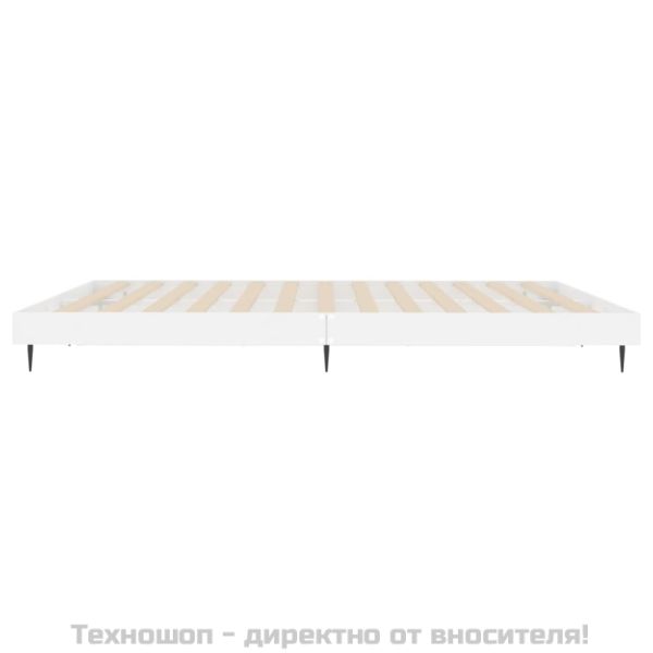 Рамка за легло, бял гланц, 120x200 см, инженерно дърво