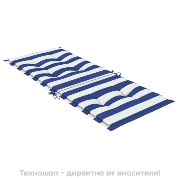 Палетни възглавници за дивани, 4 бр, синьо-бели ивици, текстил