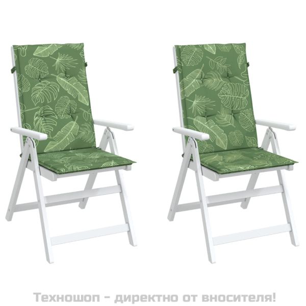 Възглавници за столове с висока облегалка 2 бр на листа текстил