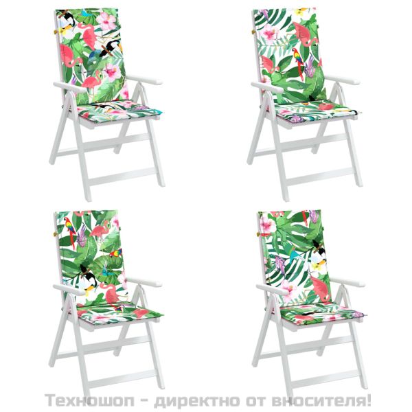 Възглавници за столове с облегалка, 4 бр, многоцветни, текстил