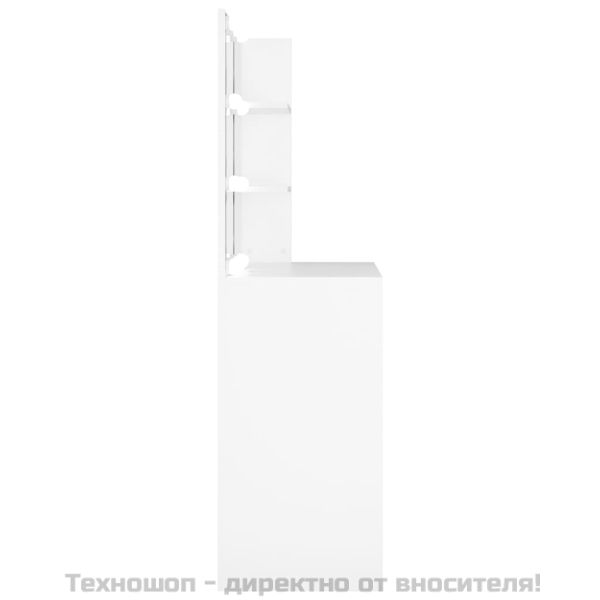 Тоалетка с LED, бяла, 74,5x40x141 см