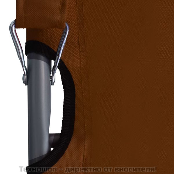 Сгъваеми плажни столове, 2 бр, текстил, кафяви