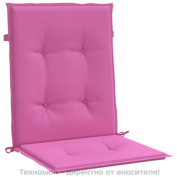 Възглавници за столове с ниски облегалки 4 бр розови текстил