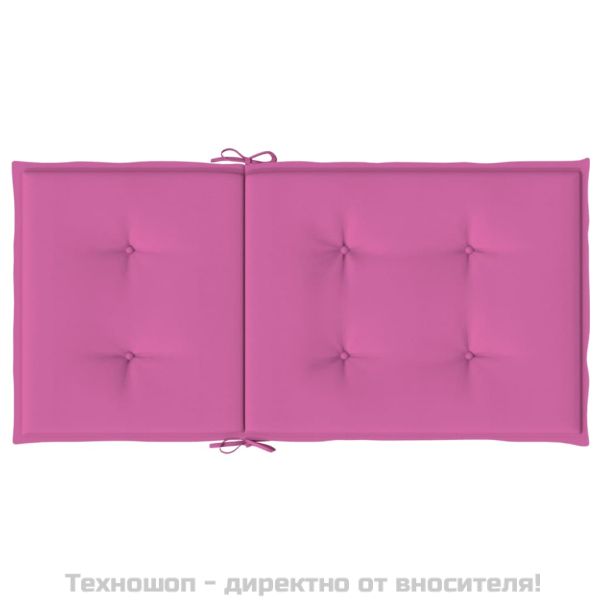 Възглавници за столове с ниски облегалки 2 бр розови текстил