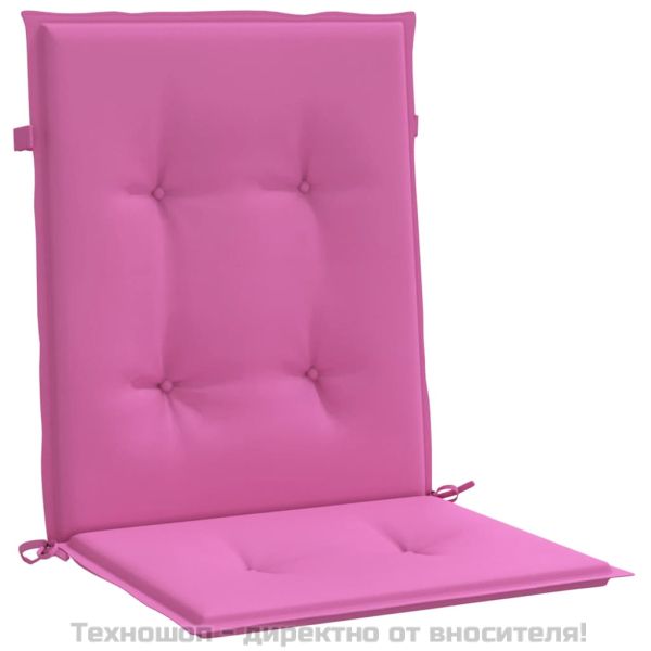 Възглавници за столове с ниски облегалки 6 бр розови текстил