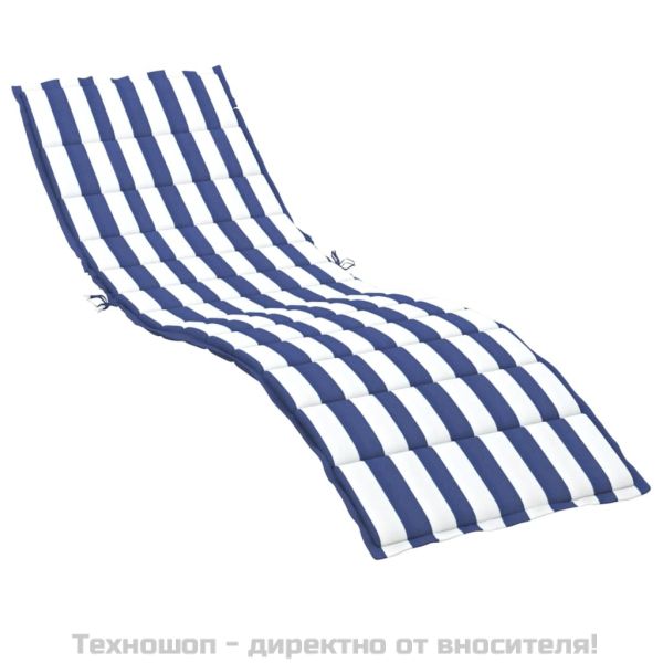 Шалте за шезлонг, синьо и бяло райе, Оксфорд плат