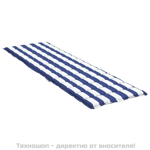 Шалте за шезлонг, синьо и бяло райе, Оксфорд плат