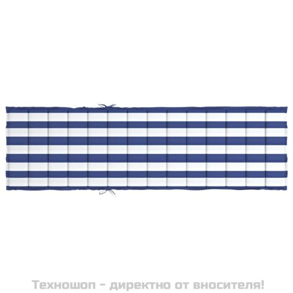 Шалте за шезлонг, синьо и бяло райе, Оксфорд плат
