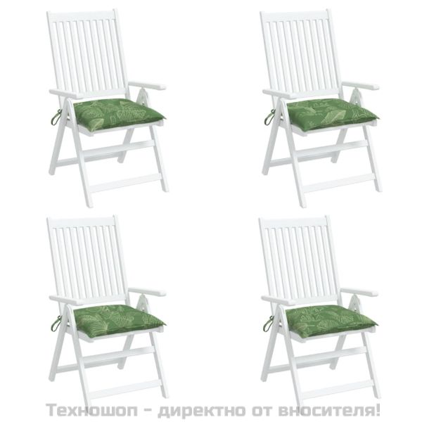 Възглавници за столове, 4 бр, на листа, 50x50x7 см, плат