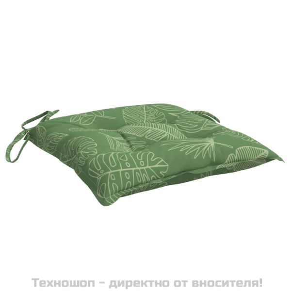 Възглавници за столове, 4 бр, на листа, 50x50x7 см, плат