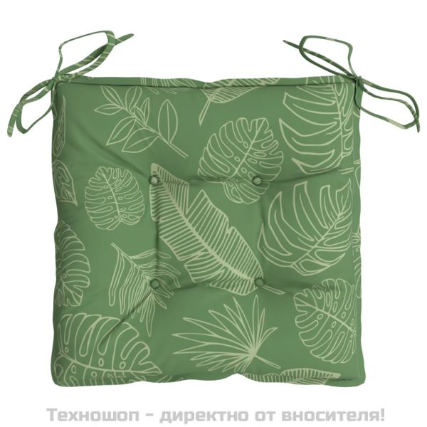 Възглавници за столове, 4 бр, на листа, 50x50x7 см, плат