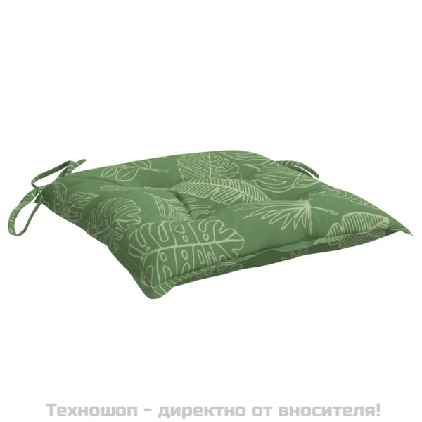 Възглавници за столове, 6 бр, на листа, 50x50x7 см, плат