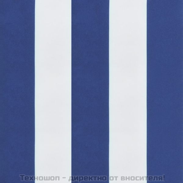 Възглавница за градинска пейка синьо/бяло райе 120x50x7 см плат