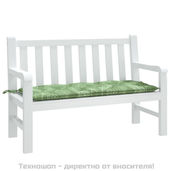 Възглавница за градинска пейка десен на листа 120x50x7 см плат
