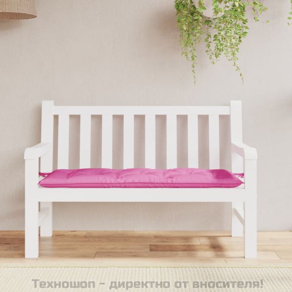 Възглавница за градинска пейка розова 120x50x7 см текстил