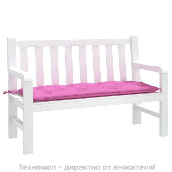 Възглавница за градинска пейка розова 120x50x7 см текстил