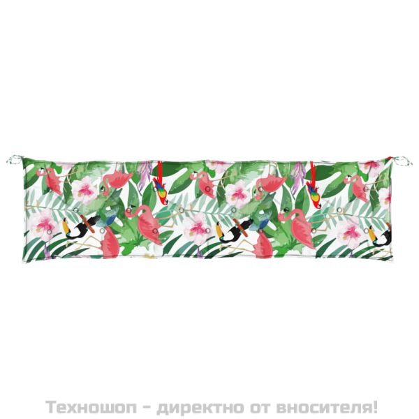 Възглавница за градинска пейка многоцветна 200x50x7 см текстил