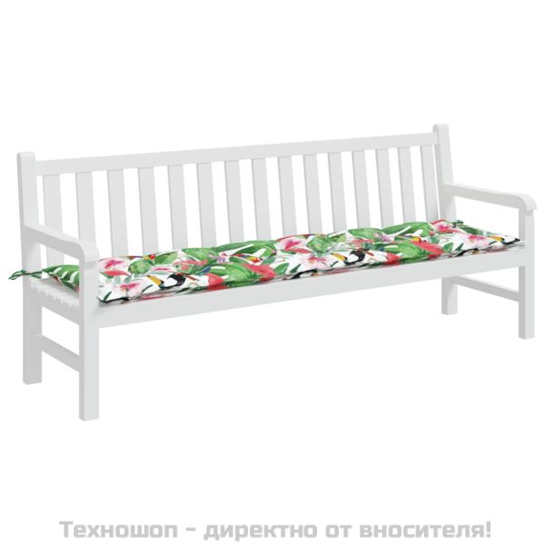 Възглавница за градинска пейка многоцветна 200x50x7 см текстил