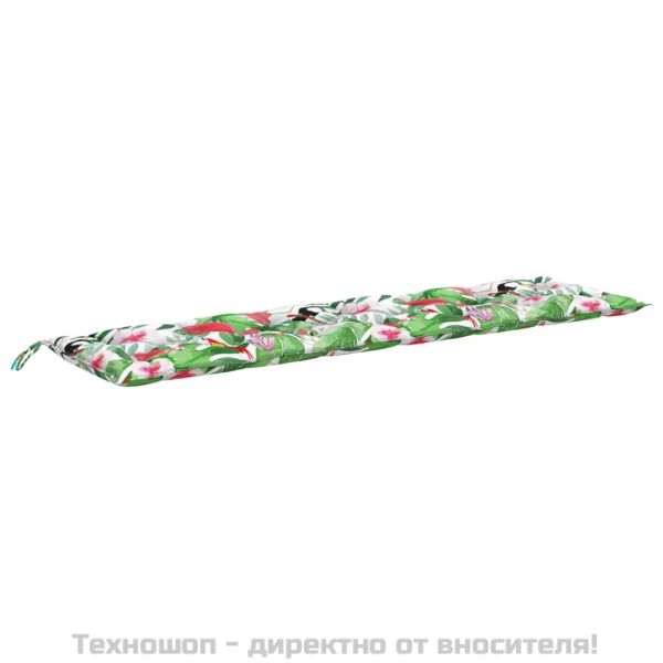 Възглавница за градинска пейка многоцветна 200x50x7 см текстил