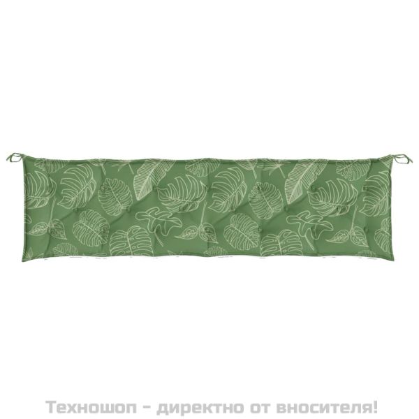 Възглавница за градинска пейка десен на листа 200x50x7 см плат
