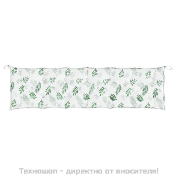 Възглавница за градинска пейка десен на листа 200x50x7 см плат
