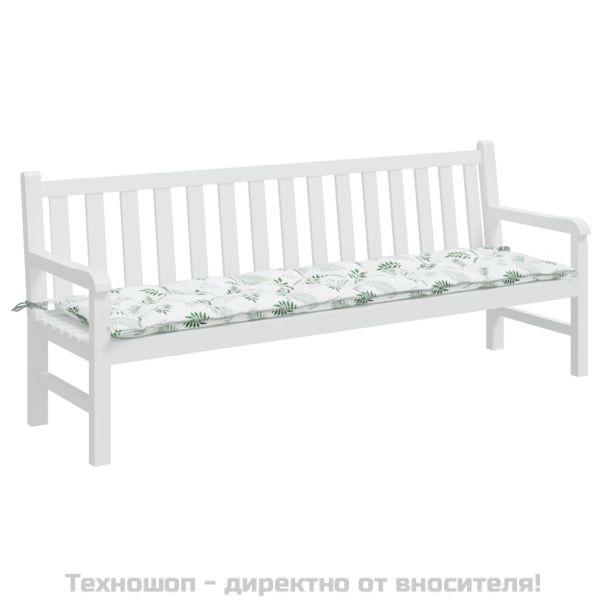 Възглавница за градинска пейка десен на листа 200x50x7 см плат