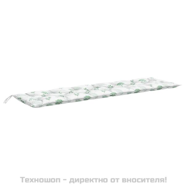 Възглавница за градинска пейка десен на листа 200x50x7 см плат