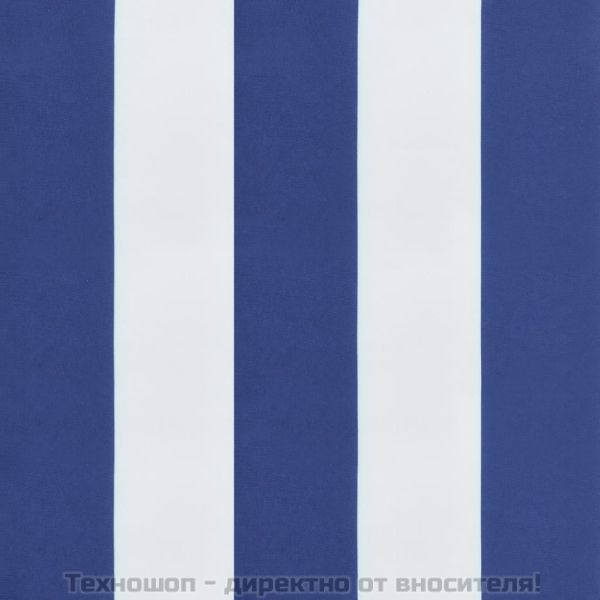 Възглавници за външни пейки 2 бр синьо-бели 100x50x7 см плат