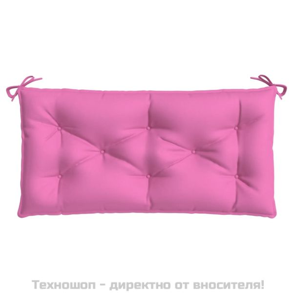 Възглавници за градински пейки 2 бр розови 100x50x7 см плат