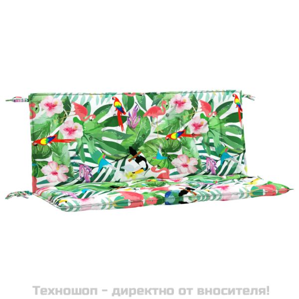 Възглавници за градински пейки 2 бр шарени 120x50x7 см плат