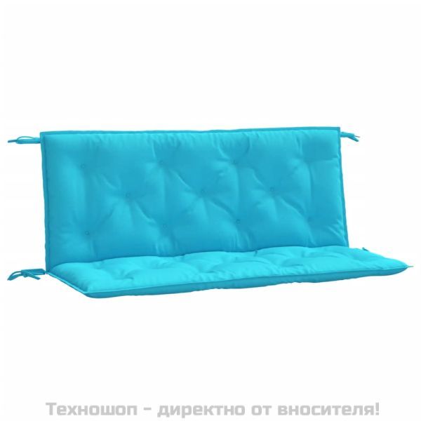 Възглавници за градински пейки 2 бр тюркоаз 120x50x7 см плат