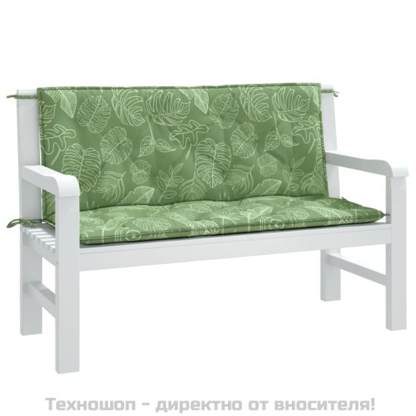 Възглавници за градински пейки 2 бр на листа 120x50x7 см плат