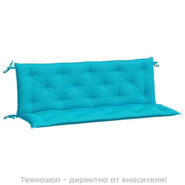 Възглавници за градински пейки 2 бр тюркоаз 150x50x7 см плат