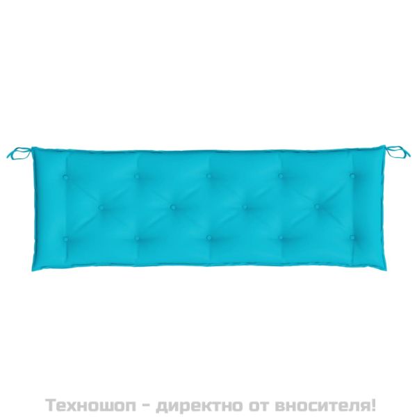 Възглавници за градински пейки 2 бр тюркоаз 150x50x7 см плат