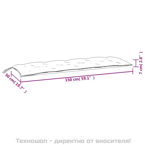 Възглавници за градински пейки 2 бр тюркоаз 150x50x7 см плат