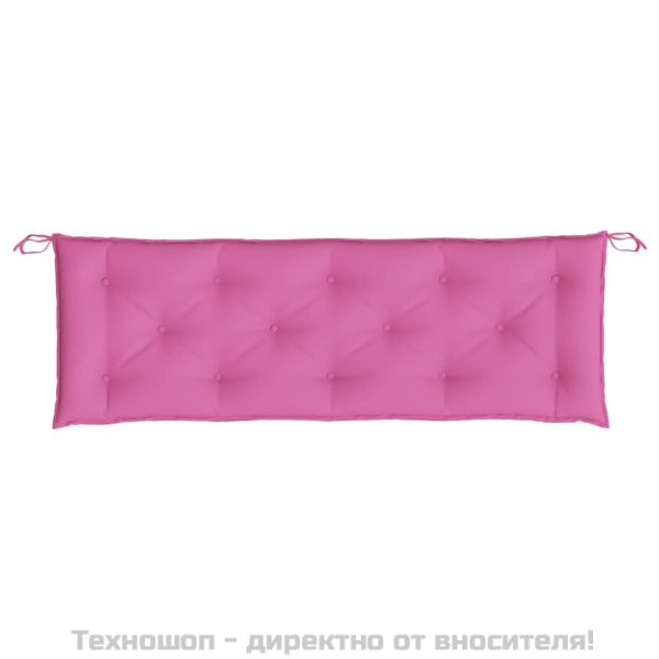 Възглавници за градински пейки 2 бр розови 150x50x7 см плат