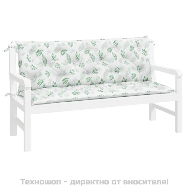 Възглавници за градински пейки 2 бр на листа 150x50x7 см плат