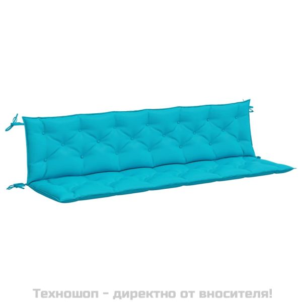 Възглавници за градински пейки 2 бр тюркоаз 200x50x7 см плат